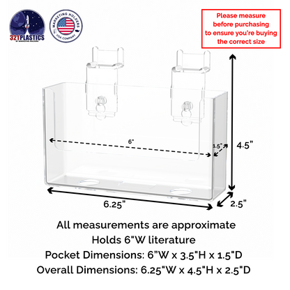 Slatwall 6"W Postcard Bin Literature Display Holder