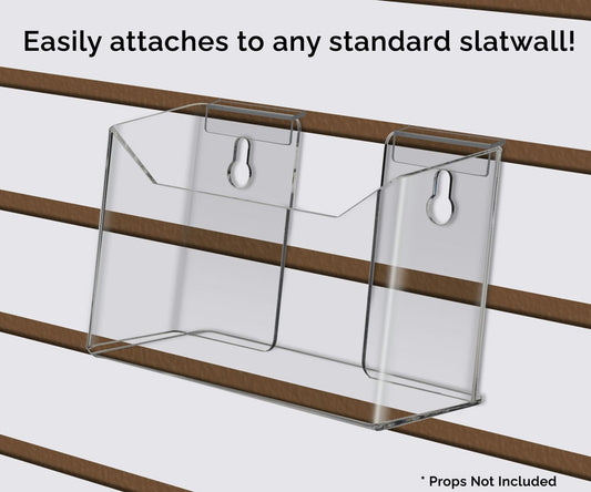 Slatwall 6"W Postcard Holder Bifold Brochure Rack