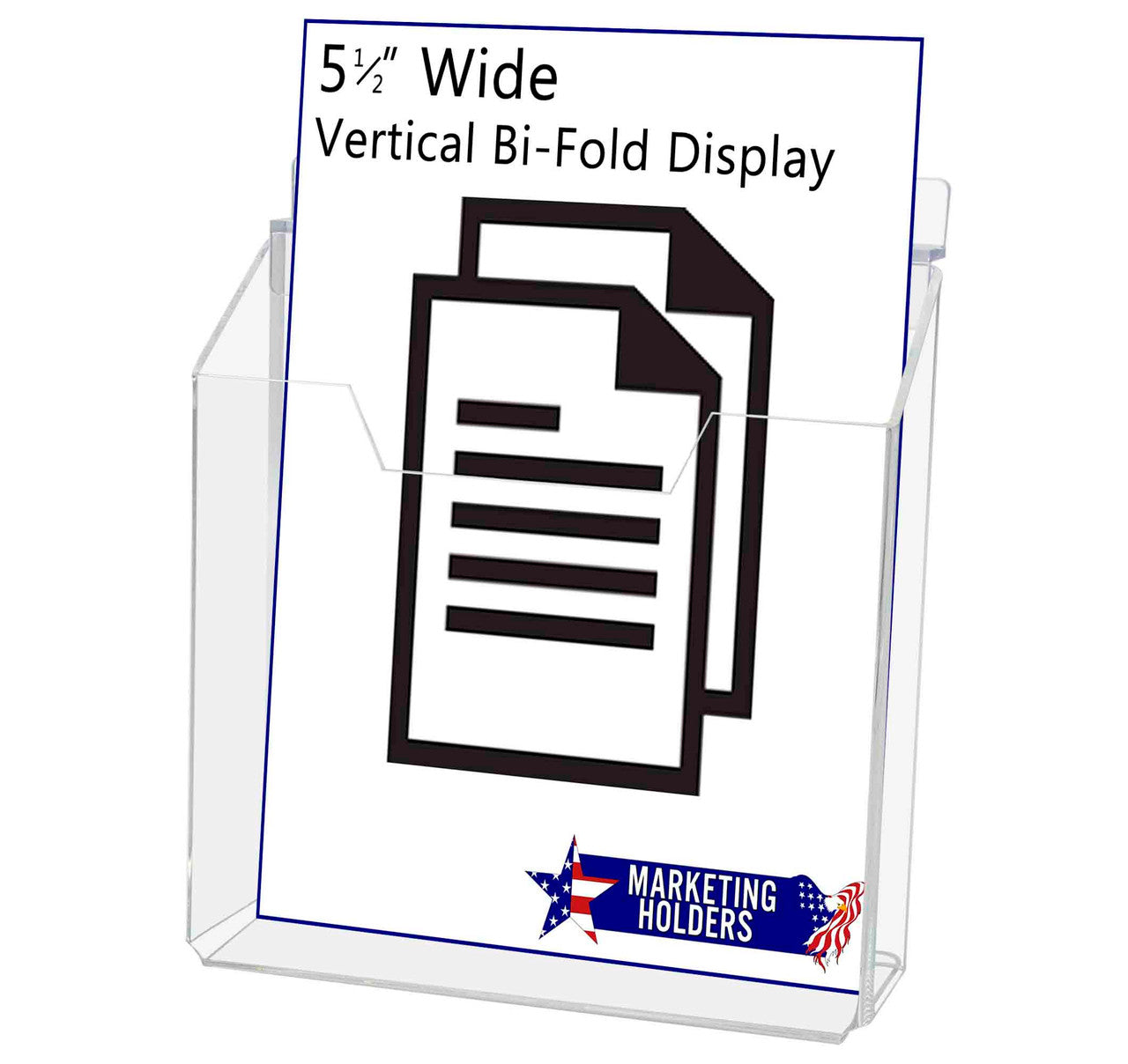 Slatwall 5.5"W Vertical Bifold Holder Booklet Display