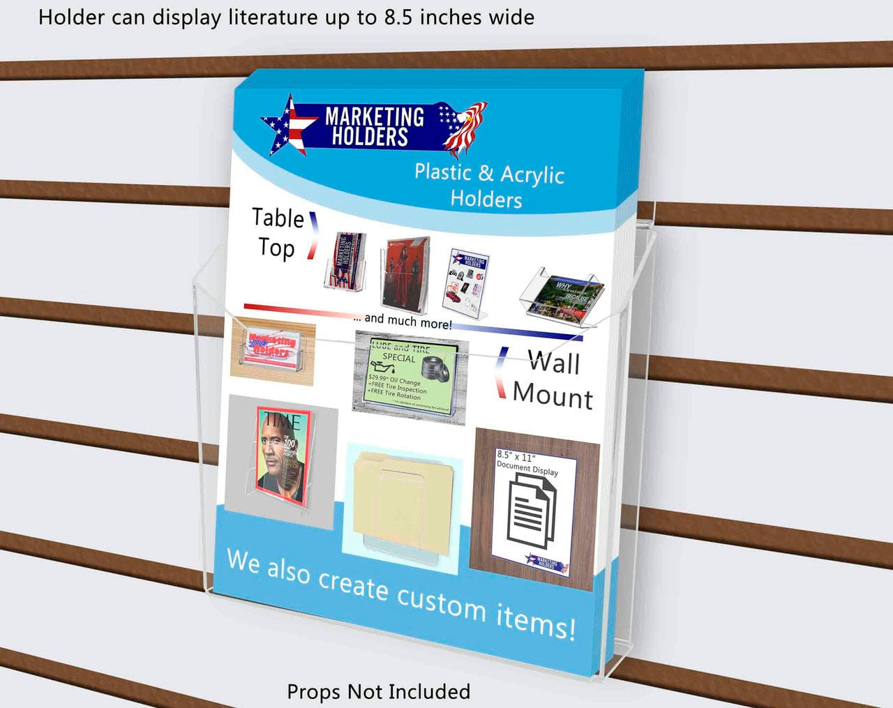 Slatwall 8.5"W Retail Flyer Display Rack