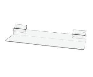 12" x 4.5" x 1.75" Clear Acrylic Slatwall Product Display Shelf
