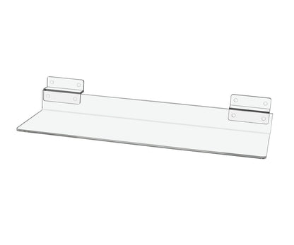 12" x 4.5" x 1.75" Clear Acrylic Slatwall Product Display Shelf