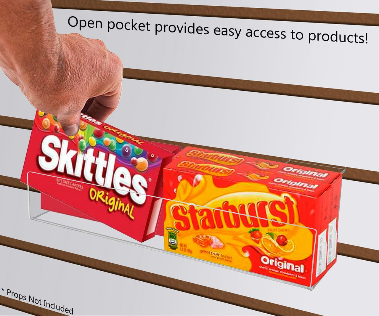 Slatwall 12"W Floating J Shelf Clear Acrylic