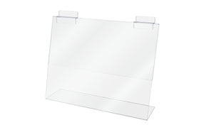 11"W x 8.5"H Slatwall Sign Holder Safety Info Slanted Display