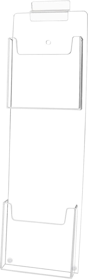 Slatwall 4"W Trifold Brochure Holder 2 Pocket Display