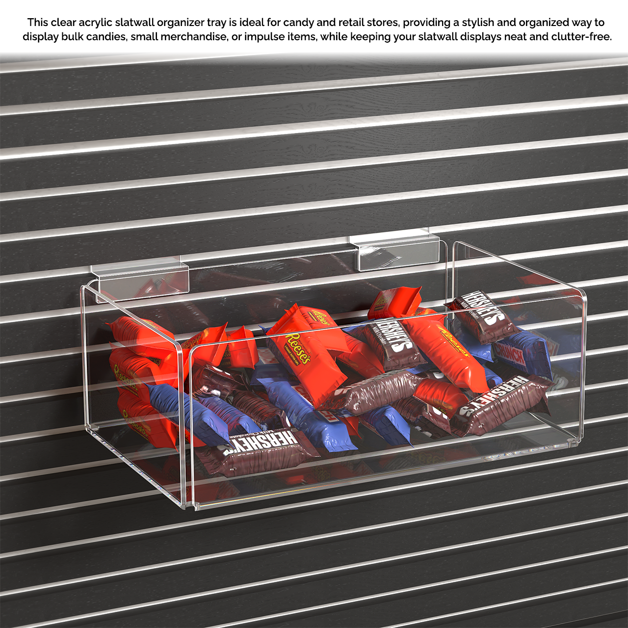 Slatwall 10" Single Compartment Organizer Storage Tray