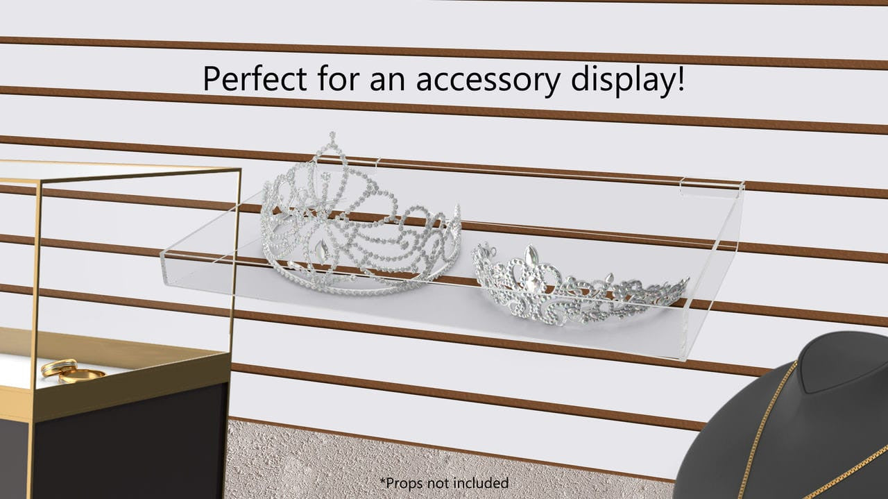 Slatwall 14"W Tray Merchandise Organizer See Through Rack