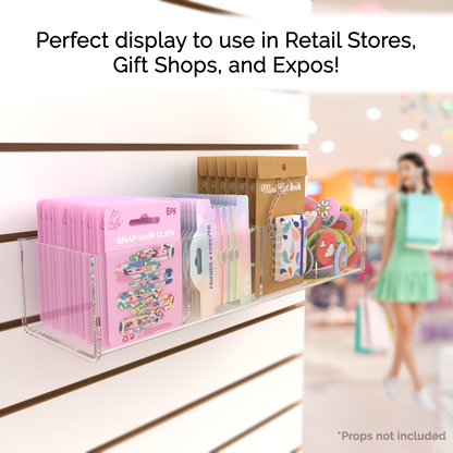 Slatwall 15.75"W Acrylic 4 Compartment Retail Product Storage Bin