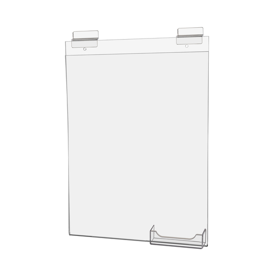 11"W x 14"H Slatwall Sign Holder Display with Business Card Slot