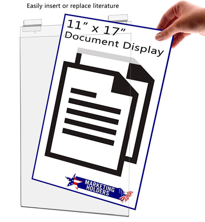11"W x 17"H Slatwall Sign Holder Poster Display