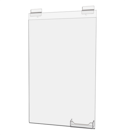 11"W x 17"H Slatwall Large Sign Holder Sleeve with Card Pocket