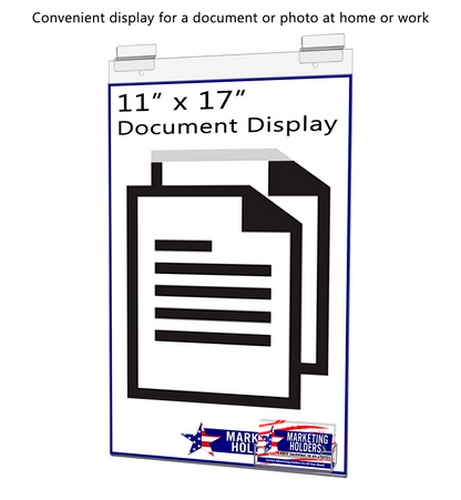 11"W x 17"H Slatwall Large Sign Holder Sleeve with Card Pocket