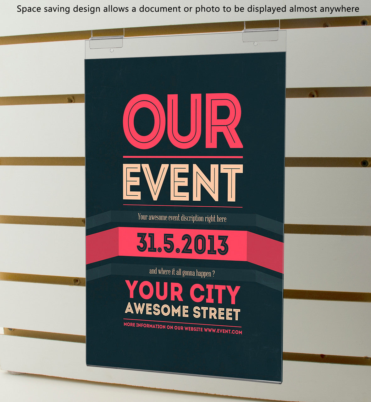 11"W x 17"H Slatwall Sign Holder Poster Display