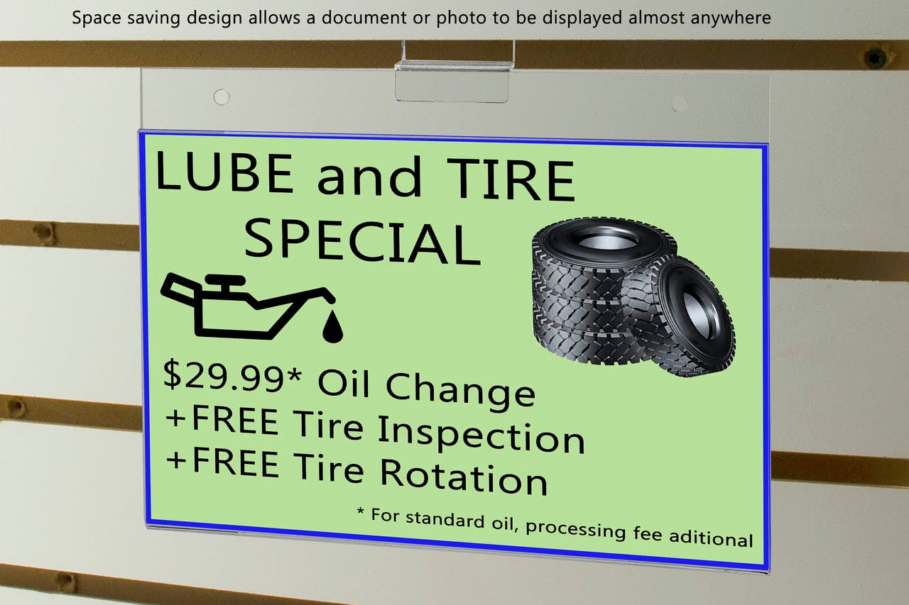 11"W x 7"H Slatwall Sign Holder for Pricing Sales and Specials