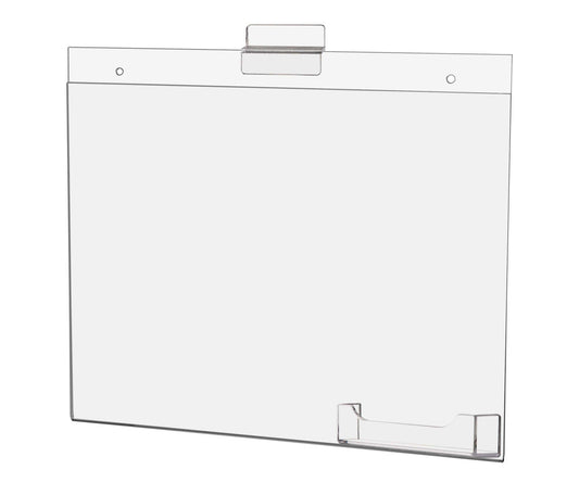 11"W x 8.5"H Slatwall Sign Holder with Business Card Pocket