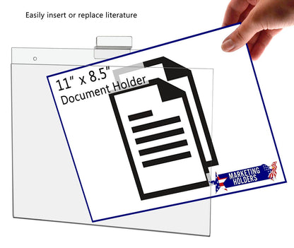 11"W x 8.5"H Slatwall Sign Holder for Pricing Sales and Specials