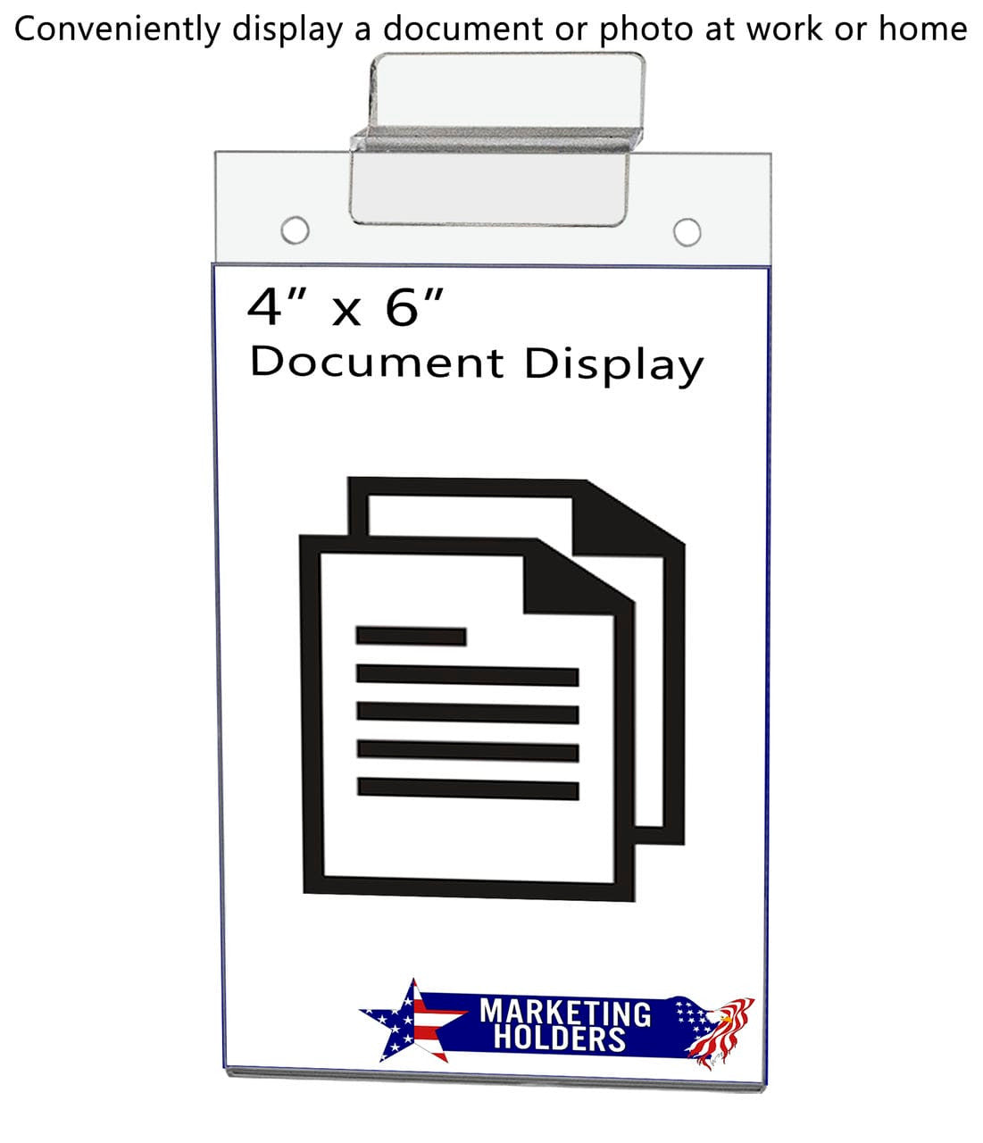 4"W x 6"H Slatwall Sign Holder for Pricing Sales and Specials