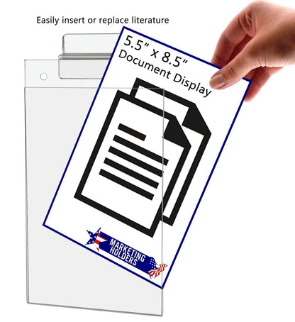 5.5"W x 8.5"H Slatwall Sign Holder for Pricing Sales and Specials