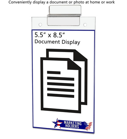 5.5"W x 8.5"H Slatwall Sign Holder for Pricing Sales and Specials
