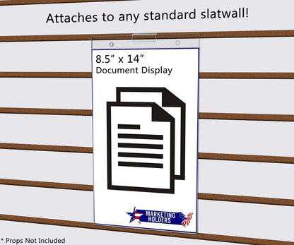 8.5"W x 14"H Slatwall Sign Holder for Pricing Sales and Specials