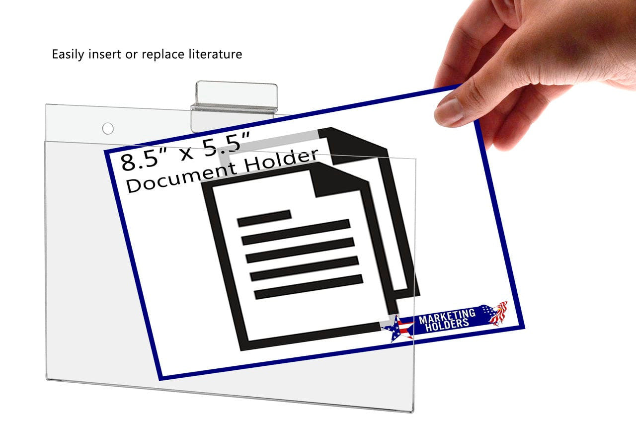 8.5"W x 5.5"H Slatwall Sign Holder for Pricing Sales and Specials