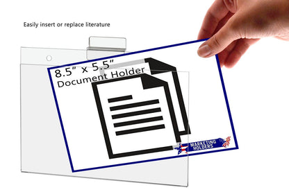 8.5"W x 5.5"H Slatwall Sign Holder for Pricing Sales and Specials