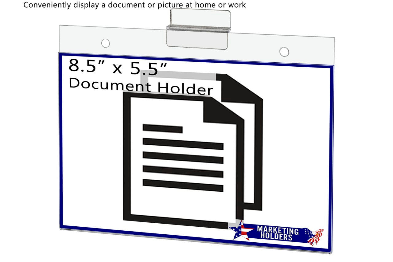 8.5"W x 5.5"H Slatwall Sign Holder for Pricing Sales and Specials