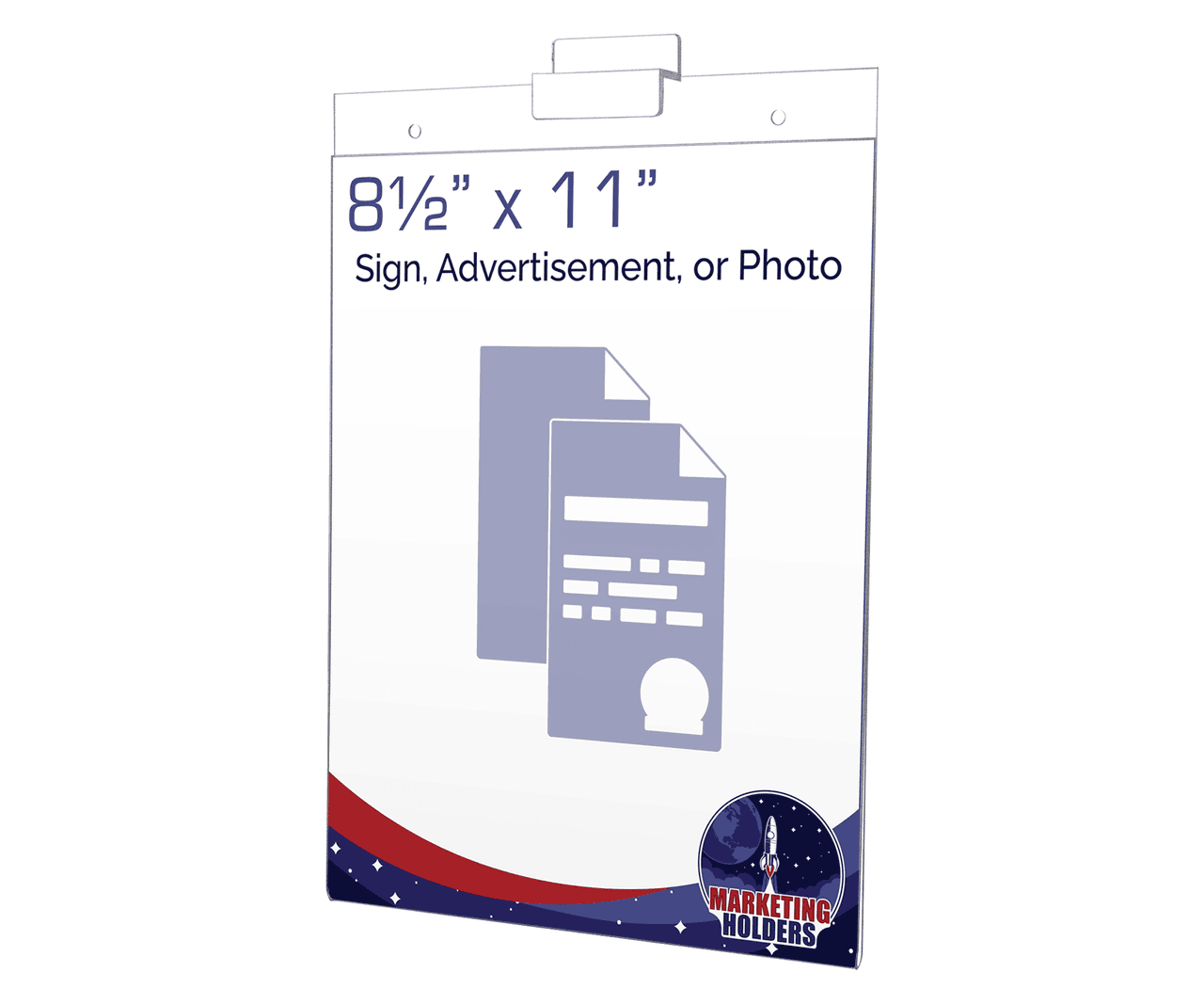 8.5"W x 11"H Slatwall Sign Holder