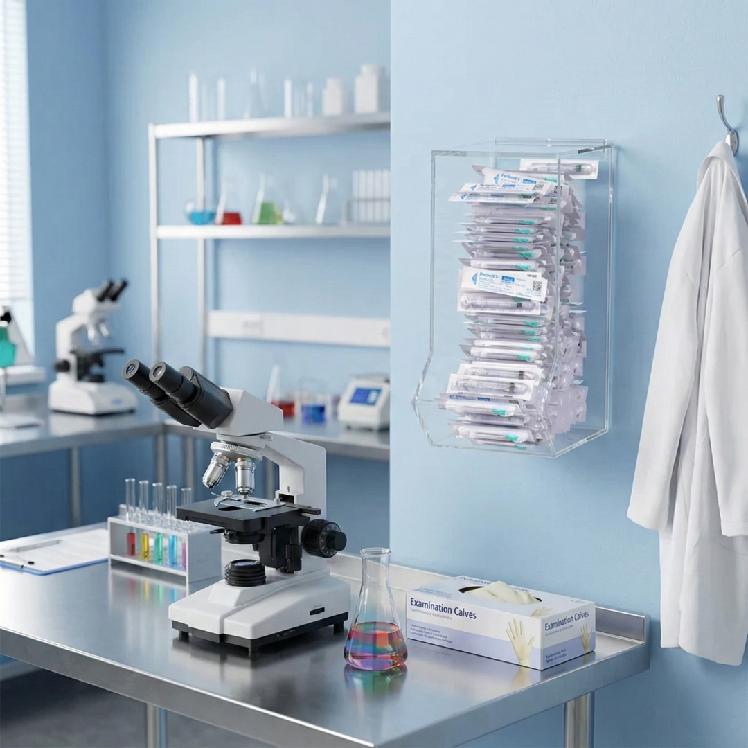 Clear acrylic splash guard installed near a sink