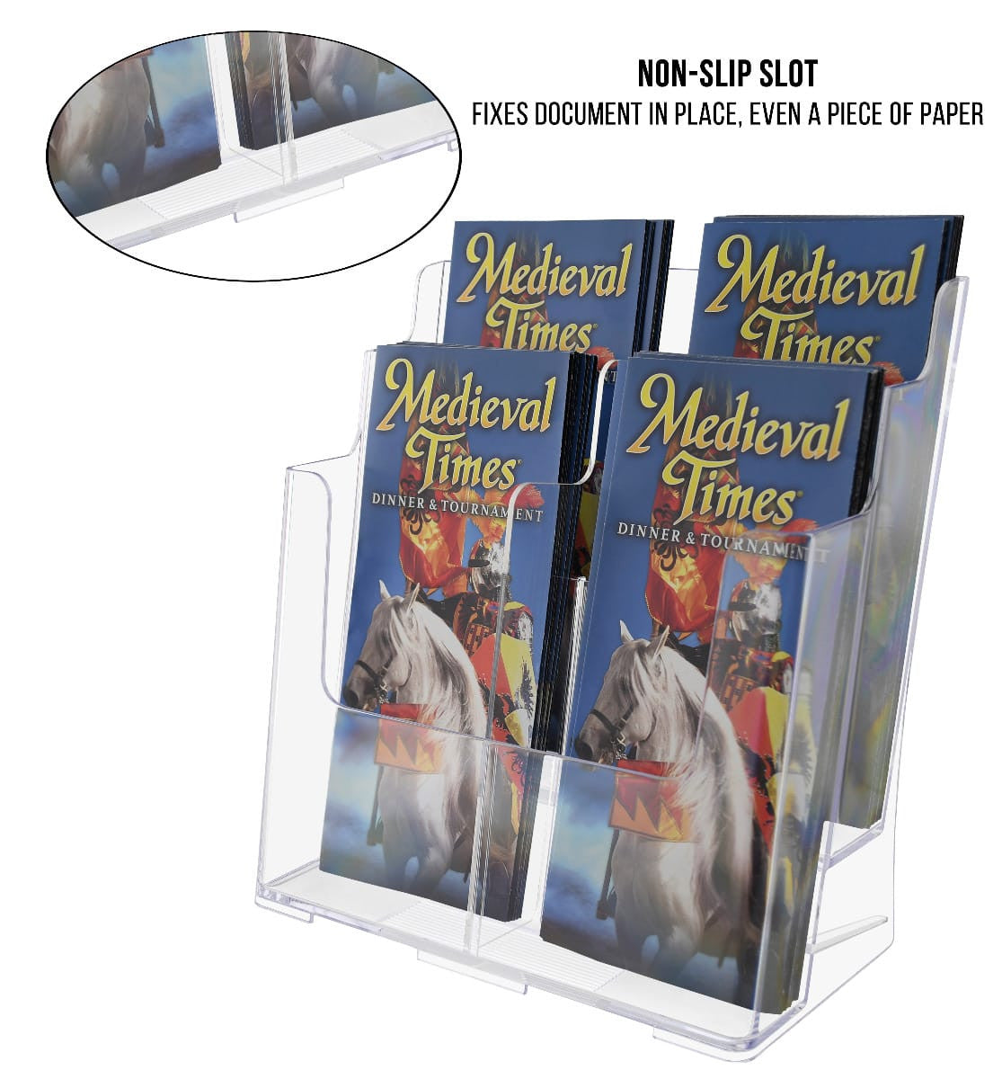 Brochure Holder for Trifolds and Magazines Wall or Countertop