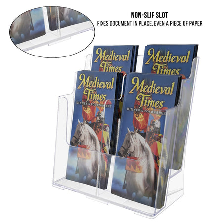 Brochure Holder for Trifolds and Magazines Wall or Countertop