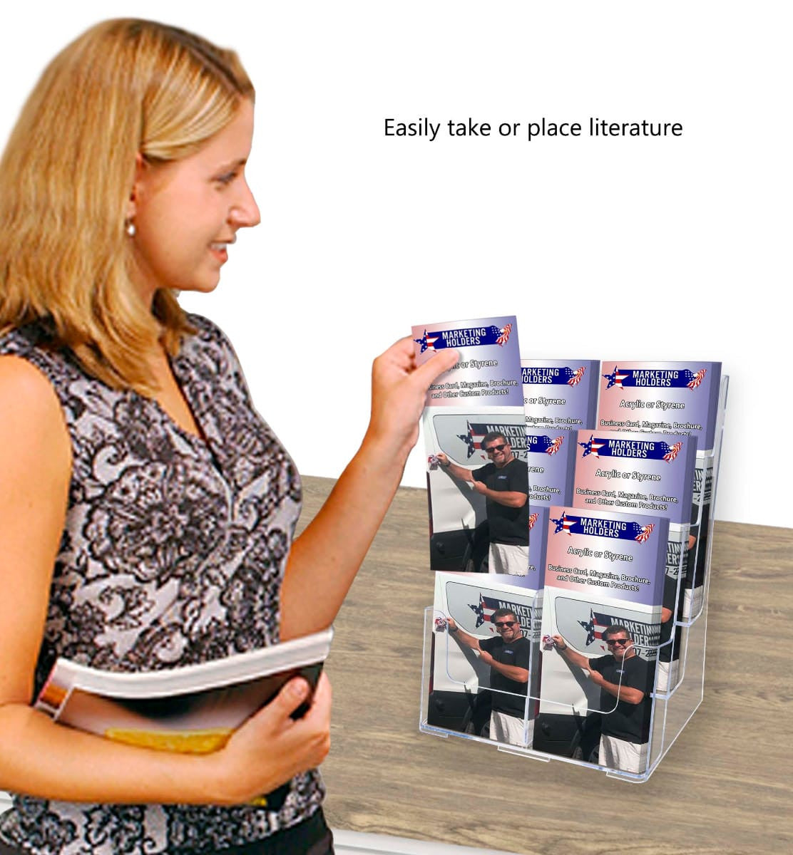 Brochure Holder for Trifolds and Flyers Wall or Countertop