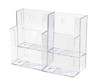 Trifold Holder for 4"W Brochures 2 Tier Multi Pocket Display