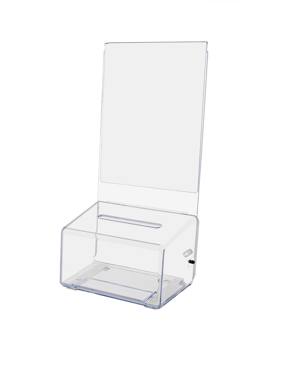 5”W Small Locking Ballot Box with Sign Holder – 321 Plastics