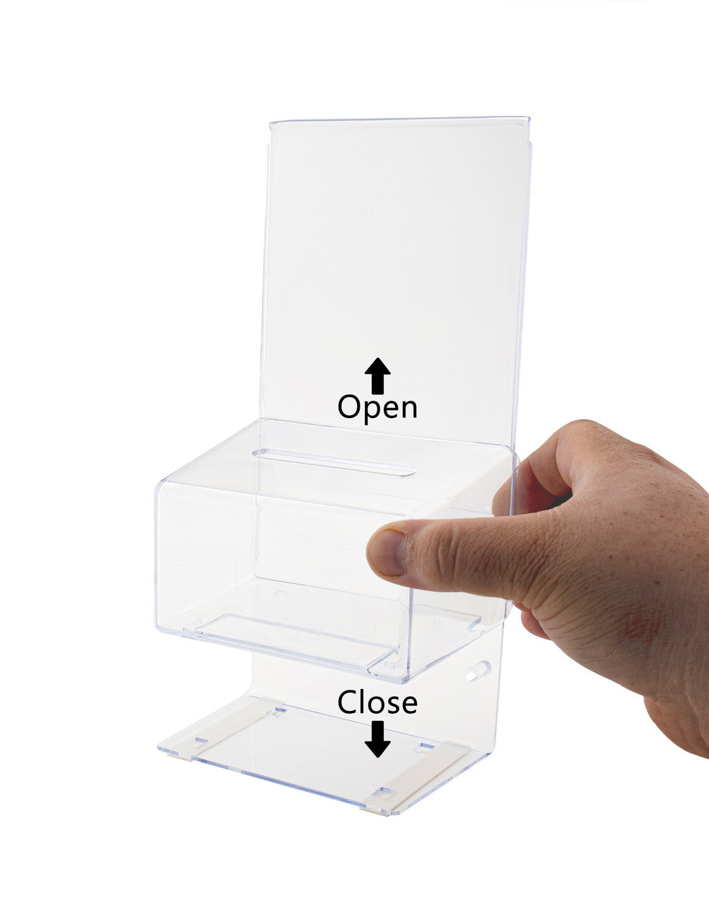 5"W Small Locking Ballot Box with 5" x 7" Sign Holder