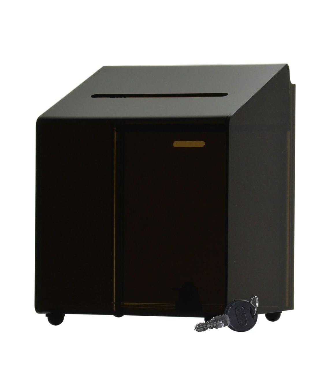 6.5"W Locking Fundraiser Ballot Box Smoke Colored Acrylic