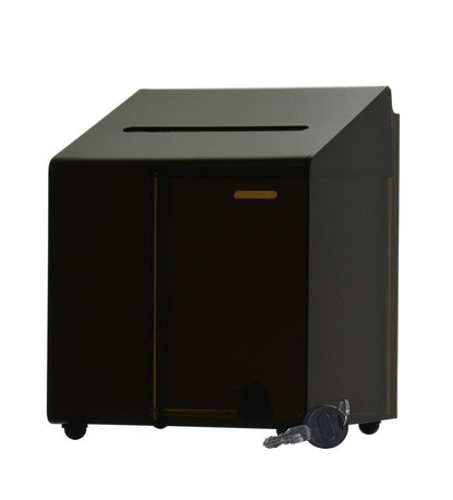 6.5"W Locking Fundraiser Ballot Box Smoke Colored Acrylic