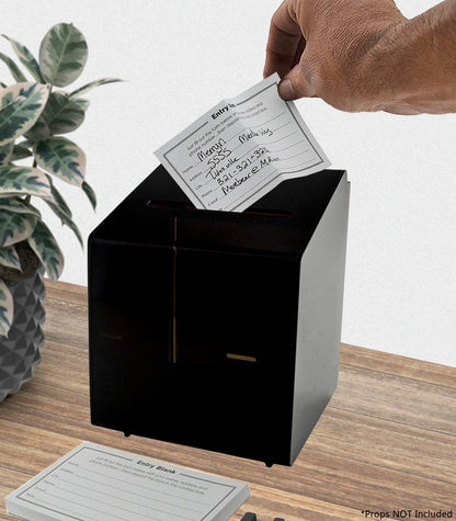 6.5"W Locking Fundraiser Ballot Box Smoke Colored Acrylic