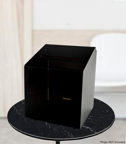 6.5"W Locking Fundraiser Ballot Box Smoke Colored Acrylic