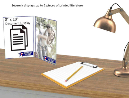 8"W x 10"H Sign Holder Double Panel Book Style Frame Table Tent