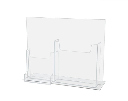 Brochure Holder for Trifolds Bifold and Cards on 11"W Sign Frame