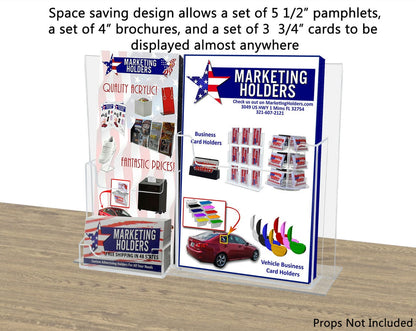 Brochure Holder for Trifolds Bifold and Cards on 11"W Sign Frame