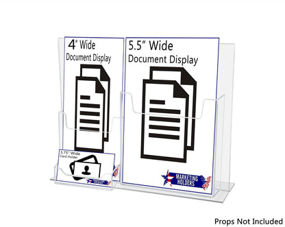 Brochure Holder for Trifolds Bifold and Cards on 11"W Sign Frame