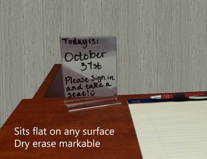 Sign Holder 4"W x 5"H Double Sided Bottom Load Table Tent