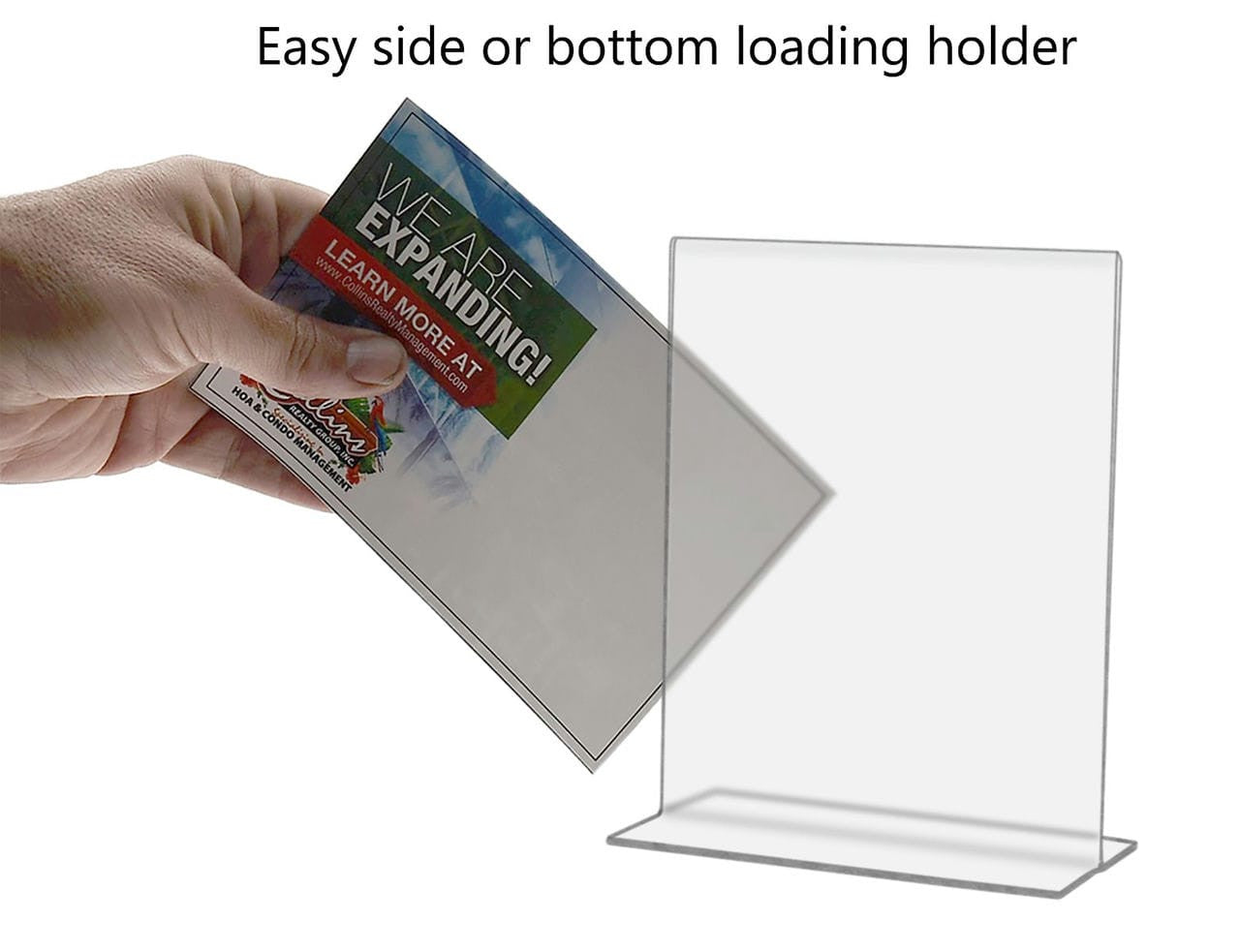 Sign Holder 4"W x 5"H Double Sided Bottom Load Table Tent