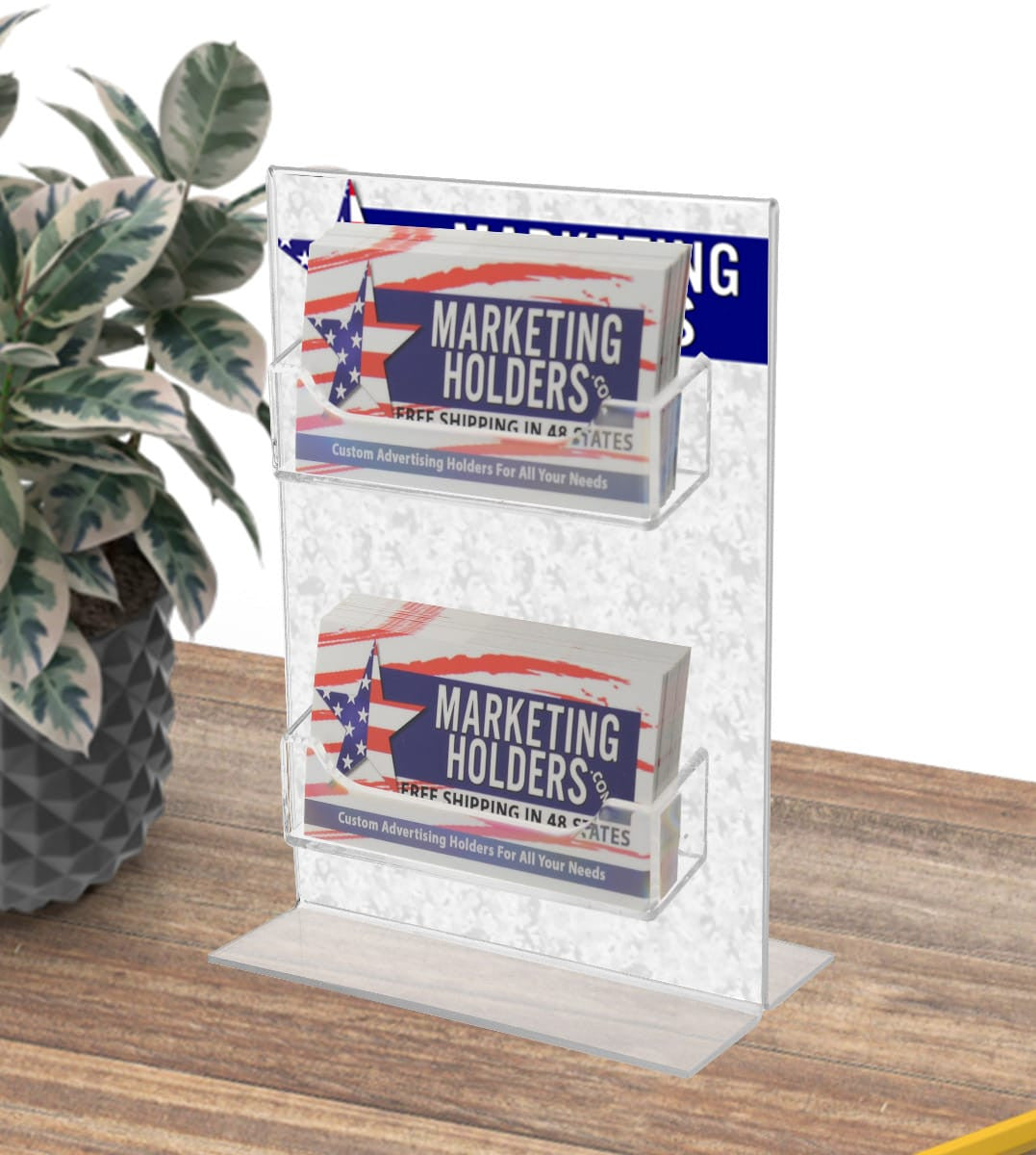 dual sided acrylic card display case 5"W x 7"H Bottom Load Acrylic Sign Holder