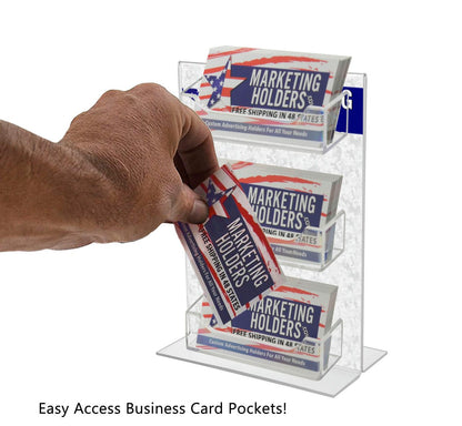 3 Pocket Appointment Card Holder with Sign Frame Display