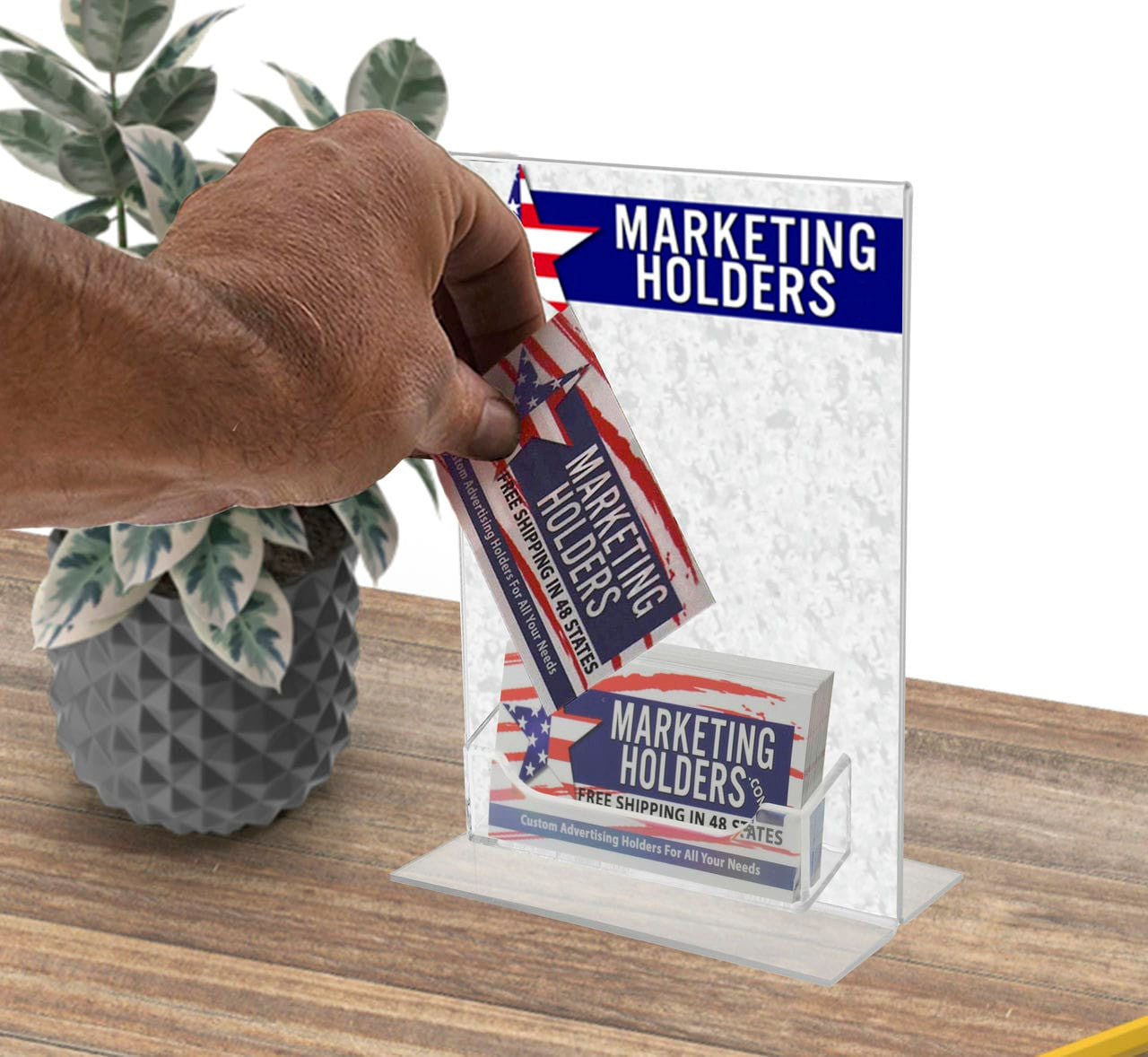 5"W x 7"H Business Office Sign Stand with Appointment Card Holder