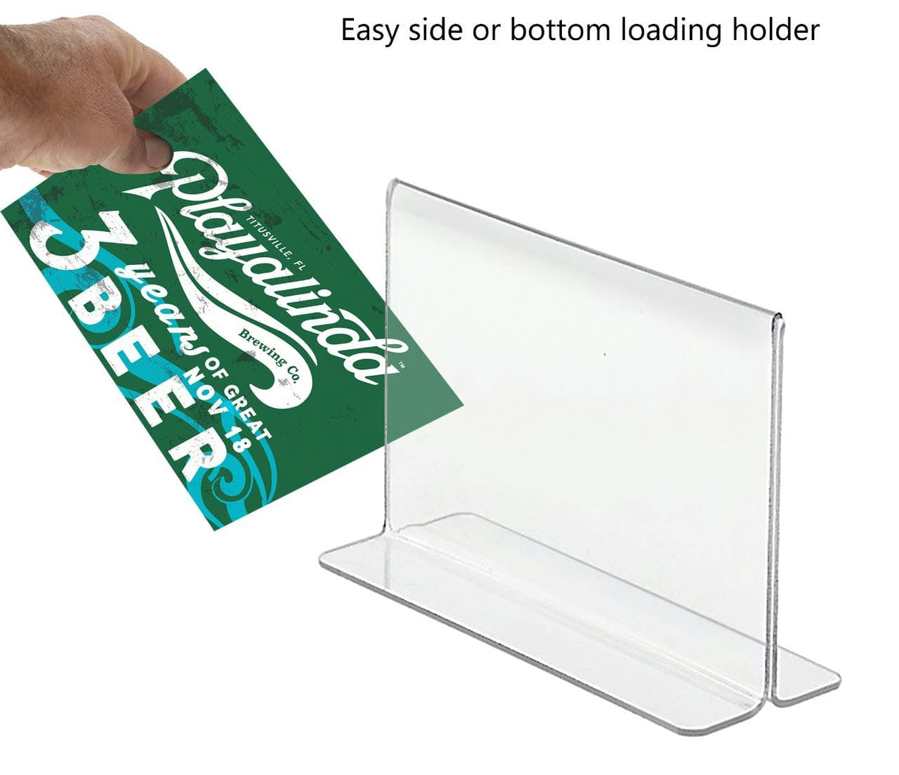 Sign Holder 6"W x 4"H Double Sided Bottom Load Table Tent