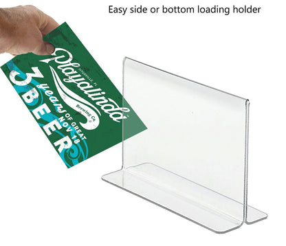 Sign Holder 6"W x 4"H Double Sided Bottom Load Table Tent